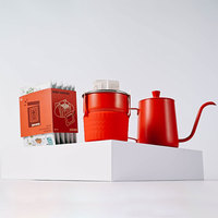 Nouvelle conception OEM Ensemble de cafetière à expresso Moka Ensemble de préparation de café à la main à domicile Coffret cadeau avec cuisinière électrique