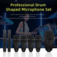 DS7 Professionnel Ensemble de 7 Microphones Filaire Métallique pour Batterie, Micro Grosse Caisse pour Scène et Usage Vocal
