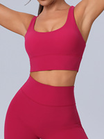 Sujetadores deportivos transpirables y ecológicos para mujer con tiras, compresión ligera, espalda cruzada, acolchados, para yoga y entrenamiento, con soporte.