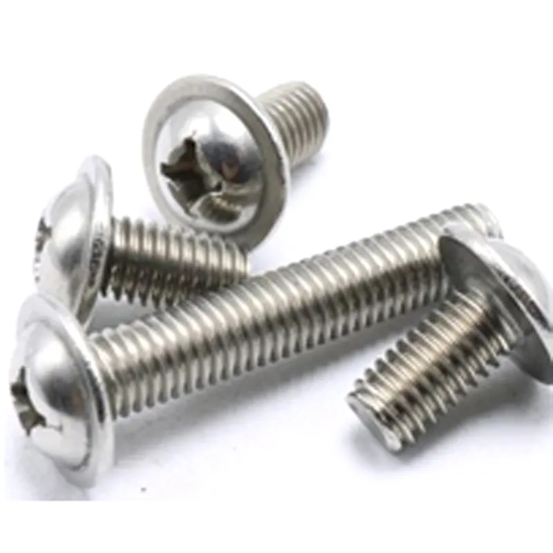 Carbon steel stainless steel Fasteners Pan Head Phillips Cross Machine Screw with washer M2 M2.5 M3 M4 M5 M6