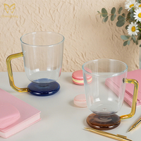Mug en verre coloré sans plomb fait à la main, 250 ml, résistant aux chocs thermiques, pour le lait chaud et le café froid