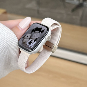 Bracelet de montre en nylon tissé avec fermoir magnétique pour Apple Watch 10/9/8 SE, bracelet coloré réglable, tailles 38-49 mm, bracelet sport - Product Image 2
