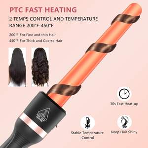Lisseur de cheveux professionnel 5-en-1 en céramique magique PTC LED avec têtes interchangeables, outil électrique portable pour la maison - Product Image 5