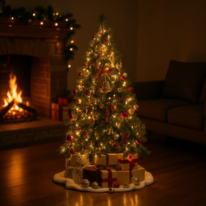 Albero di Natale 1,5-1,6 m Pre-Illuminato con 1000-1500 Luci LED Multicolore Calde, Decorazione da Interno in Plastica - Product Image 2