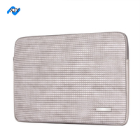 Sac pour ordinateur portable élégant, durable, imperméable, en cuir PU gris, fermeture à glissière, 13-16 pouces, idéal pour le travail, les déplacements professionnels et les voyages