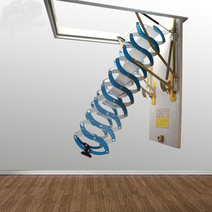 Tijeras de acero eléctricas para el hogar al mejor precio, escaleras plegables para ático con pasamanos - Product Image 3