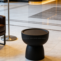 Vente en gros de meubles d'intérieur nordiques de style moderne Mobilier de maison scandinave Table basse ronde blanche en fibre de verre pour le salon