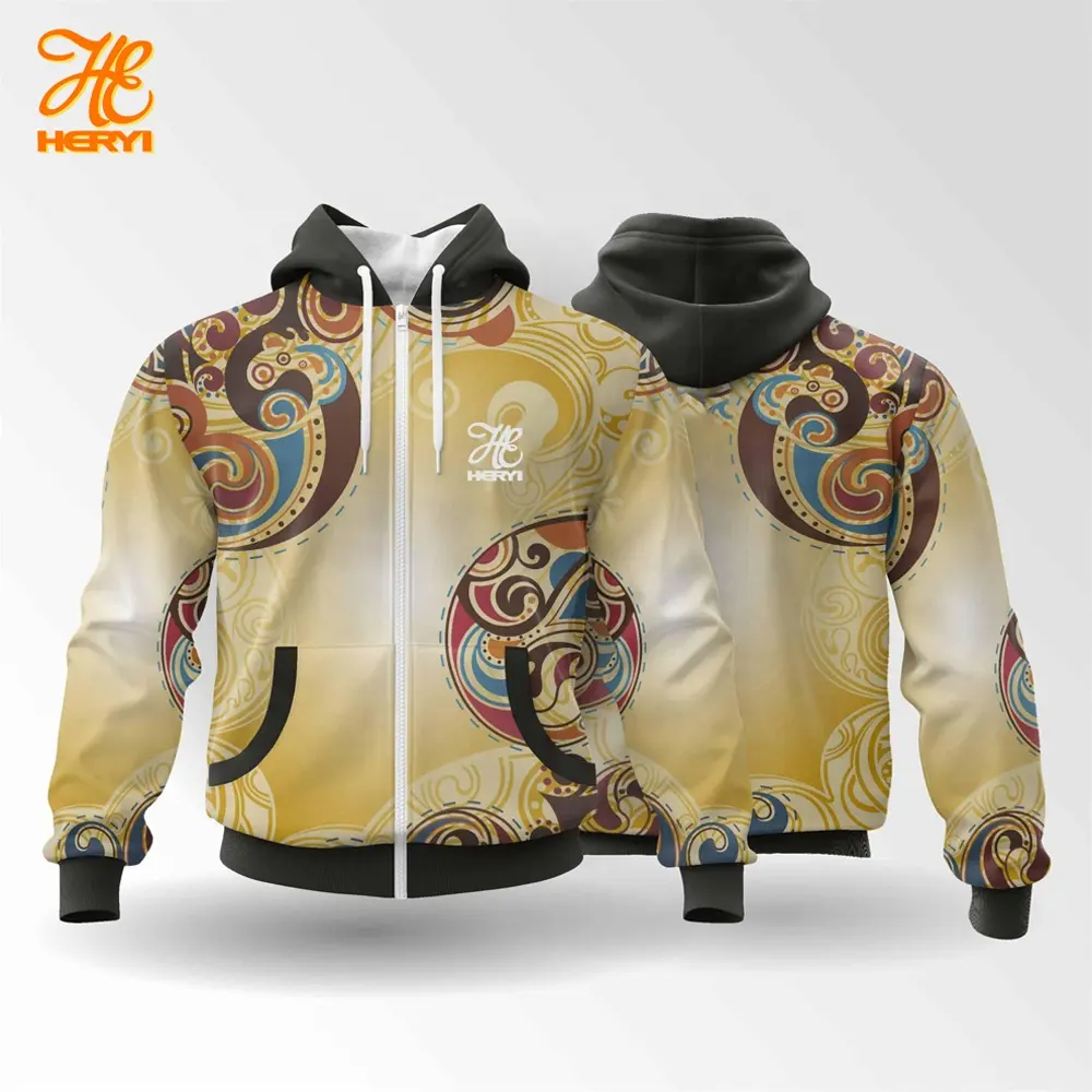 Sublimation 3D animal Tiger print full zipper fashion street wear high quality new style men's hoodie