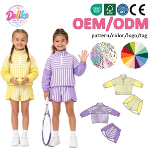 Conjunto de Dos Piezas para Niñas Pequeñas, con Estampado de Personajes, Cuello Alto con Cierre, Ropa Infantil Informal y Moderna - Product Image 4