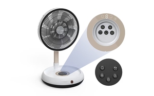 13 Inch Portable Foldable <b>Fan</b> Rechargeable <b>Standing</b> <b>Fan</b> with Remote Control 8 Speed Adjustable Telescopic Height for Home Office - Product Image 2