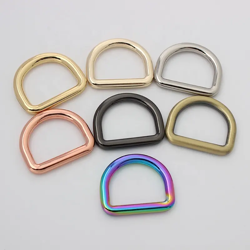 Nolvo anel, 6 cores, 20mm, 25mm, alta qualidade, colorido, pequeno d, anel para bolsa, arco-íris, fivela d, saco de metal, ferragens para d