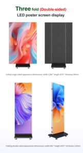 Schermo Pubblicitario LED Pieghevole a Tre Ante di Alta Qualità, Controllo Intelligente HD a Colori Completi P2/P2.5/P3 Modelli Più Venduti - Product Image 2