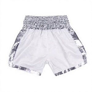 Shorts MMA unisexes orange personnalisés, imprimés par sublimation, motif floral bleu géométrique, séchage rapide, polyester/coton - Product Image 1