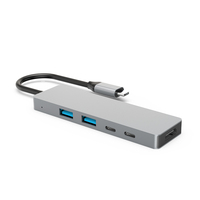 Hub USB C 5 en 1 H09C con Salida de Video 4K, 100W PD, HDTV, 4 Puertos USB 3.0 y Entrega de Energía de 100W PD para Laptop PC Lenovo