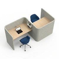 Cabine de réunion modulaire écologique et durable en tissu et bois, design nid d'abeille, cabine de confidentialité pour espaces de bureau publics, style moderne