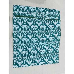 Cubrecama de algodón Kantha visualmente riquísimo, diseñado con detalles impresos a mano y construcción ligera para conjuntos de colchas flexibles. - Product Image 5