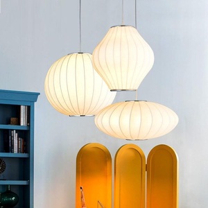 Nhật Bản tối giản lụa trắng đèn lồng ánh sáng mặt dây chuyền trong nhà treo đèn chùm cho nhà hàng Loft bàn ăn Mặt dây chuyền - Product Image 2