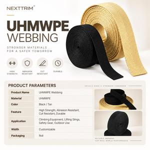 Cut Resistant High Strength Aramid <b>Webbing</b> Abrasion Resistant Woven <b>Strap</b> for Industrial Safety Equipment - Product Image 3