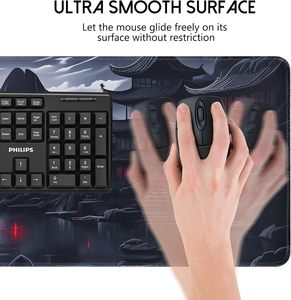 Grand tapis de souris pour jeux, tapis de souris noir anime avec bords cousus, tapis de bureau extensible et cool adapté au bureau à domicile, 31,5 <span class=keywords><strong>x</strong></span> 11,8 pouces - Product Image 5