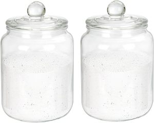 Clear Glass <strong>Laundry</strong> <strong>Jar</strong> Storage Glass <strong>Laundry</strong> <strong>Jar</strong> With Lid Use for Bathroom - Product Image 6