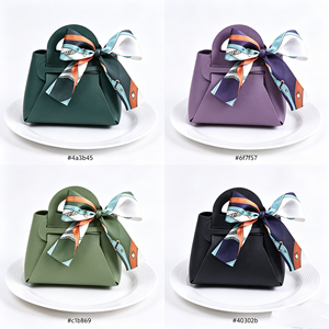 Eco‑friendly One Piece Foldable PU <b>Gift</b> Handbags For <b>Small</b> <b>Gift</b> Storage Paper <b>Box</b> Supplies And Wedding Favor Kits - Product Image 4