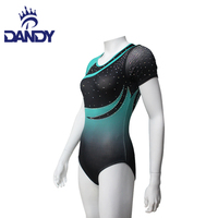 Justaucorps de gymnastique à manches courtes et à imprimé Dandy avec strass pour danser avec votre logo