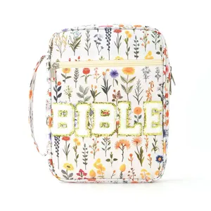 Personalized Elegant Floral Quilted Multifunction Portable Travel Carrying Pouch <b>Bible</b> Cover Case - Product Image 5