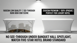 Housse de chaise haute 30 pouces en spandex opaque ivoire, imperméable, écologique, personnalisable, extensible, de qualité commerciale, ignifuge - Product Image 4