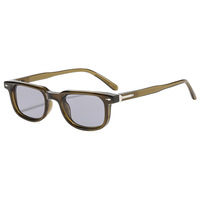 Lunettes de soleil rétro classiques, monture en acétate noir, décor argenté, verres foncés, unisexe, UV400, lunettes de mode
