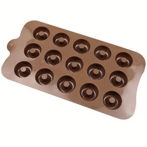 Moule manuel personnalisé en silicone à 15 cavités pour gâteaux, donuts, biscuits, chocolat, bonbons DIY, sans BPA, OEM/ODM - Product Image 3