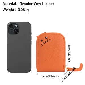 AndoBag Organ, Tarjetero con Múltiples Ranuras, Monedero de Cuero Genuino con Diseño de Gato, Cartera Clásica con Cierre para Mujer 1879 - Product Image 2
