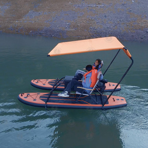 <span class=keywords><strong>Bateau</strong></span> Catamaran Gonflable Drop Stitch en Promotion pour 2 Adultes avec Auvent et Sièges – Idéal pour la Pêche et la Détente sur Lac - Product Image 4
