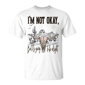 Camiseta de Música Country Promocional con Gráfico 'No estoy bien, pero todo va a estar bien' - Product Image 1