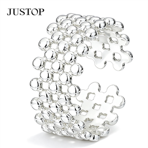 JUSTOP 925 Silver Plated Geometric <b>Ring</b> Modern Fashion Unisex Daily Wear Jewelry - Product Image 5