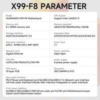HUANANZHI X99 F8 LGA 2011-3 XEON X99 Motherboard Intel E5 2696 V3 4*16G DDR4 ECC SATA Combo Kit ATX Form Baru Double 256GB Server