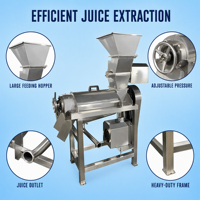 Industriële grote spiraalvormige gemotoriseerde automatische hoogproductieve sapcentrifuge/verticale fruit- en groentepers/appel-sinaasappel-druivenpers