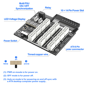 Scheda <span class=keywords><strong>di</strong></span> espansione ATX 12x6Pin con LED flash per alimentatore server HP 733428-101 720620-B21 830272-B21 720478-B21 - Product Image 2