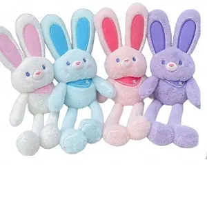 bunny plush toy with magic long legs and ears purple pink key chain rabbit 30cm at wholesale price for gifts