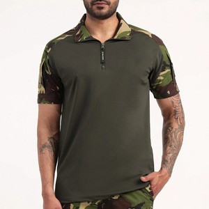 Camiseta Polo Táctica DF25 para Hombre, Manga Corta, Cierre Frontal con Cremallera, Color Verde Oliva, Estilo para Actividades al Aire Libre, Venta al Por Mayor - Product Image 4