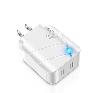 40W 2 PD QC Fast Charger 2 Port <b>5V</b> 3A USB C Type C Phone Charger Wall Quick Travel Charger Adaptor for Mobile - Product Image 3