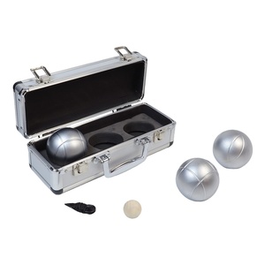 Jeu de boules de pétanque ZQURE French Lawn Garden, 3 pièces, avec argent mat dans un étui en alliage - Product Image 3