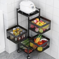 Offre Spéciale chariot de rangement rotatif multicouche 360 degrés étagère pour fruits et légumes étagère de rangement rotative pour cuisine