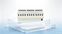 Actionneur de commutation KNX 12 voies 230V AC, montage sur rail DIN, protection IP20, capacité de coupure 10A pour la domotique et l'automatisation des bâtiments