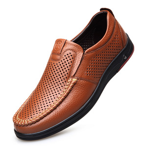 Chaussures en cuir pour hommes, chaussures habillées formelles, chaussures de travail pour hommes, mocassins décontractés à la mode, chaussures respirantes en maille antidérapantes pour hommes - Product Image 6