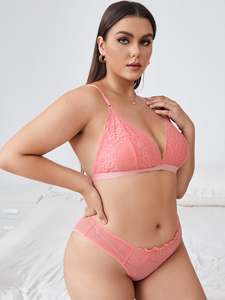 Ensemble de soutien-gorge et culotte en dentelle, Lingerie pour femmes, extrême, <span class=keywords><strong>Sexy</strong></span>, grande taille - Product Image 2