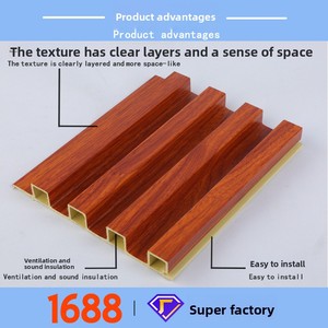 Pannello Murale Scanalato in WPC Alternativo al Legno, Decorativo per Interni, Pannello Murale in <span class=keywords><strong>PVC</strong></span> WPC per TV - Product Image 2