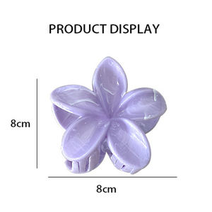 مشبك شعر على شكل زهرة جميلة بتصميم رخامي للنساء والفتيات، إكسسوار شعر عصري على شكل فك القرش - Product Image 5