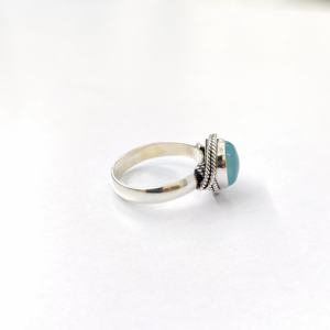 Bague en chalcédoine aqua, argent sterling 925, bague en pierres précieuses, collection réglable, bagues fines, bijoux en argent, prix de gros - Product Image 5