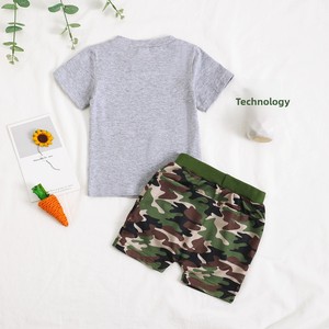 Set di 2 pezzi <span class=keywords><strong>per</strong></span> <span class=keywords><strong>neonati</strong></span> e bambini piccoli, magliette mimetiche, top e pantaloncini, completo pasquale <span class=keywords><strong>per</strong></span> neonato - Product Image 2