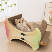 Apfelförmiges Katzen-Kratzhaus aus Wellpappe, Katzenkratzer-Bett, Katzennest, Innen-Katzenmöbel, Spielzeug